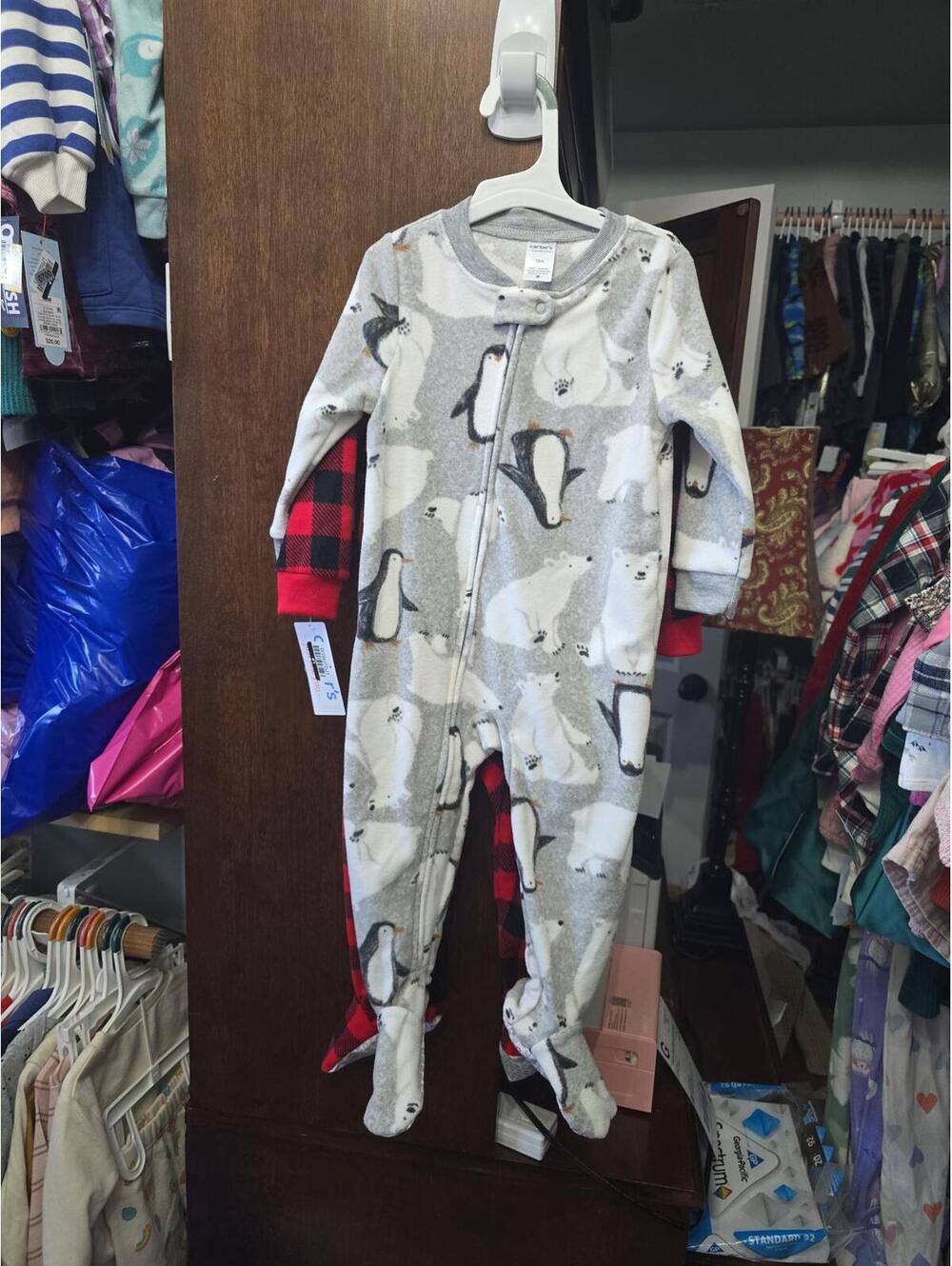18m brand new 2 pack fleece footed pajamas item 533 - Picture 2 of 2